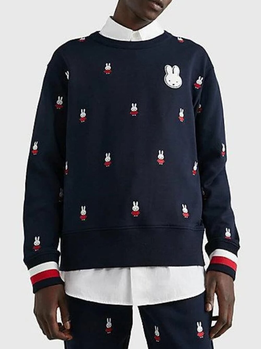 Tommy Hilfiger x Miffy All Over Embroidered Sweatshirt Mens XXL Rare